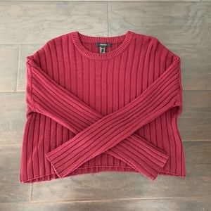 Forever 21 Burgundy Red Ribbed Sweater